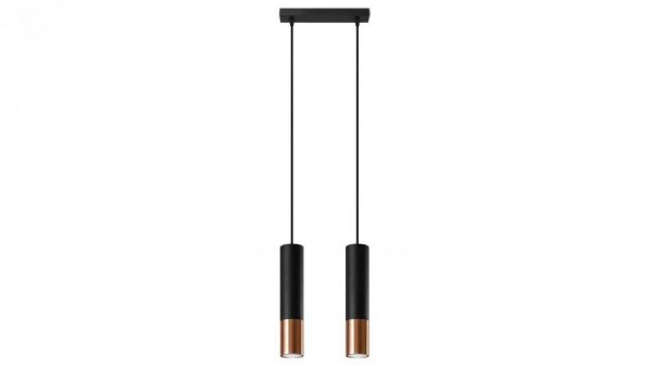 Lampa wisząca LOOPEZ 2 czarny/miedź