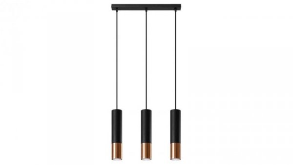 Lampa wisząca LOOPEZ 3L czarny/miedź