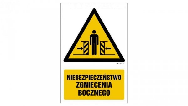 ZNAK - GF031 Niebezpieczeństwo zgniecenia bocznego 10 x 15 cm TS - Płyta TD foto.