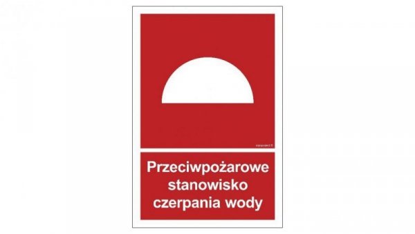 ZNAK - BB008 Przeciwpożarowe stanowisko czerpania wody - arkusz 9 naklejek 5 x 7,4 cm FN - Folia samoprzylepna