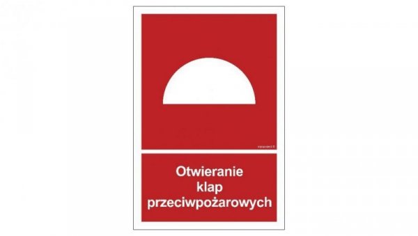 ZNAK - BB010 Otwieranie klap przeciwpożarowych - arkusz 9 naklejek 5 x 7,4 cm FN - Folia samoprzylepna