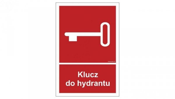 ZNAK - BC044 Klucz do hydrantu 35 x 51,8 cm FN - Folia samoprzylepna