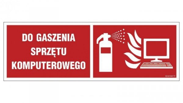 ZNAK - BC136 Gaśnica do gaszenia sprzętu komputerowego 36 x 14 cm FN - Folia samoprzylepna