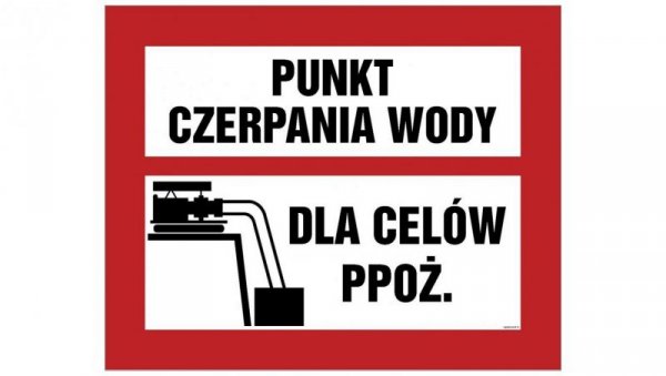 ZNAK - BC141 Punkt czerpania wody dla celów ppoż 25 x 20 cm FN - Folia samoprzylepna
