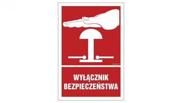 ZNAK - BC142 Wyłącznik bezpieczeństwa 15 x 22,5 cm FS - Folia samoprzylepna foto.