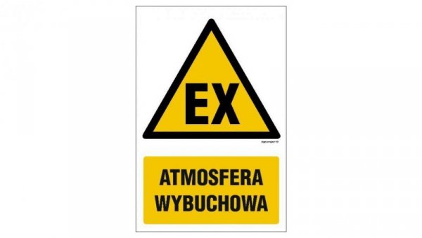 ZNAK - GF036 Atmosfera wybuchowa 10 x 15 cm PN - Płyta 1mm