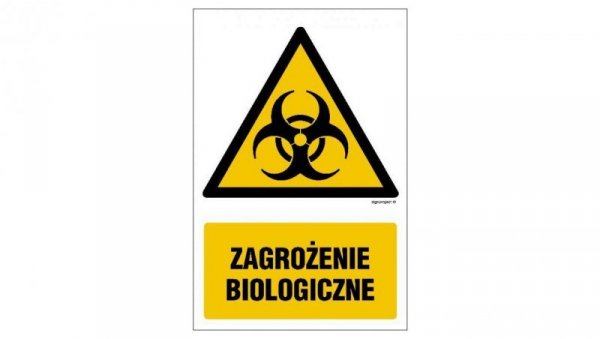 ZNAK - GF037 Zagrożenie biologiczne 10 x 15 cm FS - Folia samoprzylepna foto.
