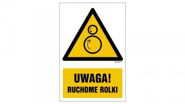 ZNAK - GF078 Uwaga! Ruchome rolki 10 x 15 cm PS - Płyta 1mm foto.