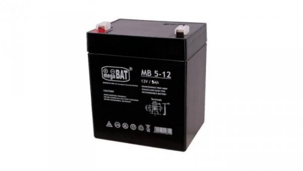 MB 5-12 Akumulator AGM 5Ah 12V FASTON 187 (4.75×0.8mm)
