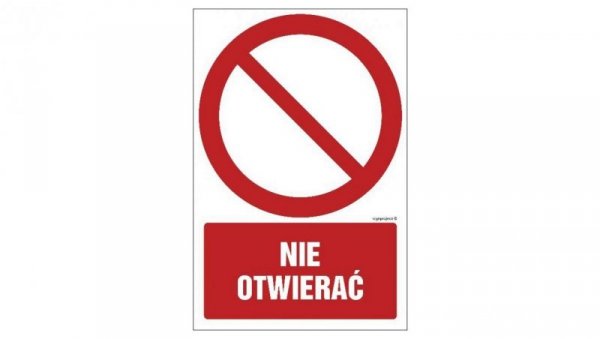 ZNAK - GC040 Nie otwierać 10 x 15 cm TS - Płyta TD foto.