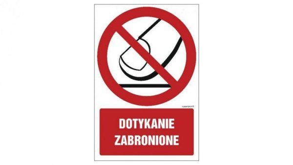 ZNAK - GC050 Dotykanie zabronione 10 x 15 cm KN - Folia podłogowa