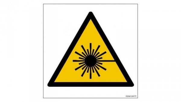 ZNAK - GD004 Ostrzeżenie przed wiązką laserową 10 x 10 cm TS - Płyta TD foto.