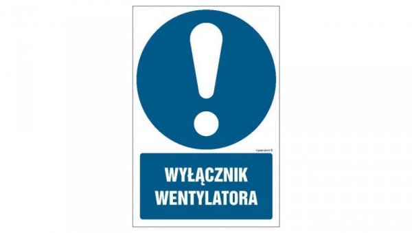 ZNAK - GL029 Wyłącznik wentylatora 10 x 15 cm KS - Folia podłogowa foto.