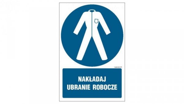 ZNAK - GL039 Nakładaj ubranie robocze 10 x 15 cm KN - Folia podłogowa