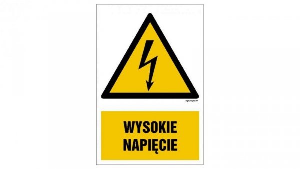 ZNAK - HA003 Wysokie napięcie - opakowanie 10 sztuk 5 x 7,5 cm PN - Płyta 1mm