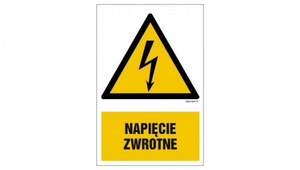 ZNAK - HA012 Napięcie zwrotne - arkusz 9 naklejek 5 x 7,5 cm FN - Folia samoprzylepna