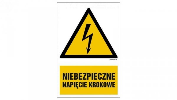 ZNAK - HA014 Niebezpieczne napięcie krokowe 10 x 15 cm PN - Płyta 1mm