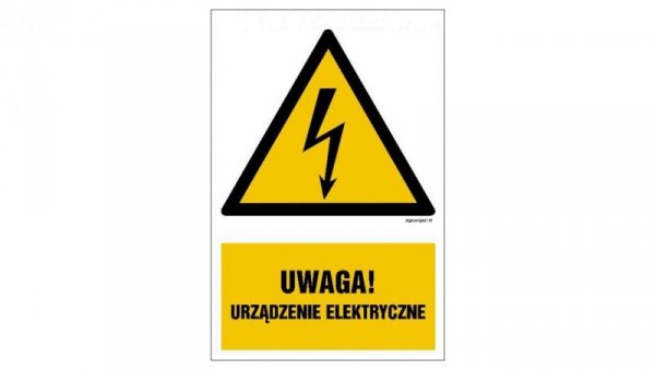 ZNAK - HA022 Uwaga urządzenie elektryczne 7,5 x 10 cm PN - Płyta 1mm