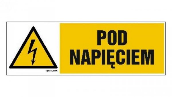 ZNAK - HB008 Pod napięciem 30 x 10 cm FN - Folia samoprzylepna