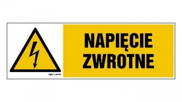 ZNAK - HB012 Napięcie zwrotne - arkusz 8 naklejek - arkusz 8 naklejek 10 x 3,3 cm FN - Folia samoprzylepna