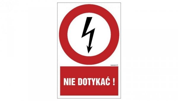 ZNAK - HC007 Nie dotykać 7,5 x 10 cm FN - Folia samoprzylepna