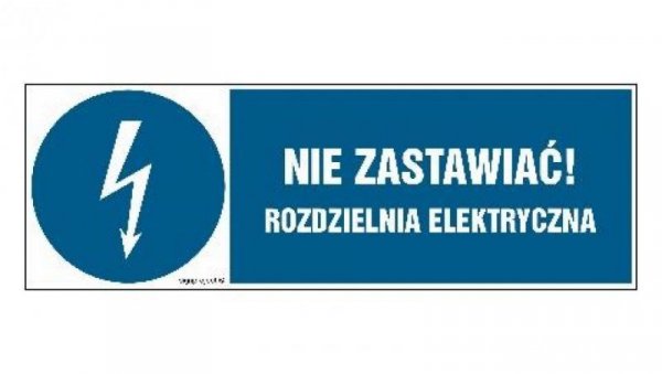 ZNAK - HF021 Nie zastawiać! Rozdzielnia elektryczna - arkusz 8 naklejek - arkusz 8 naklejek 10 x 3,3 cm FN - Folia samoprzylepna