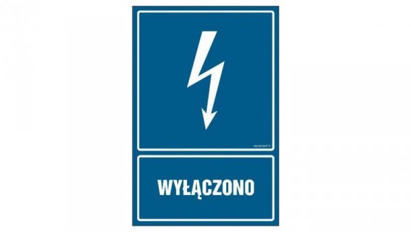 ZNAK - HG005 Wyłączono 25 x 37,5 cm FN - Folia samoprzylepna