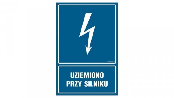 ZNAK - HG046 Uziemiono przy silniku 70 x 105 cm FN - Folia samoprzylepna