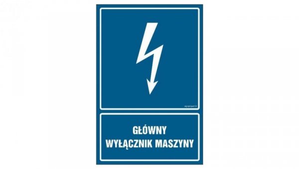 ZNAK - HG052 Główny wyłącznik maszyny 20 x 30 cm FN - Folia samoprzylepna