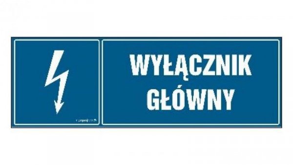 ZNAK - HH012 Wyłącznik główny 30 x 10 cm FN - Folia samoprzylepna