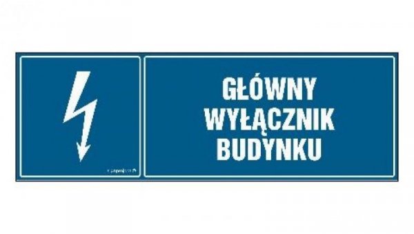 ZNAK - HH012 Wyłącznik główny 45 x 15 cm PN - Płyta 1mm