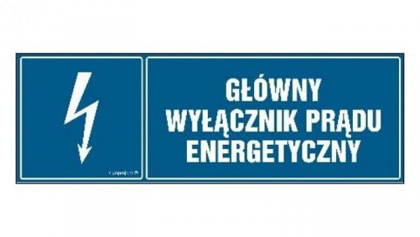 ZNAK - HH015 Główny wyłącznik energetyczny prądu - arkusz 8 naklejek - arkusz 8 naklejek 10 x 3,3 cm FN - Folia samoprzylepna