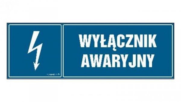 ZNAK - HH032 Wyłącznik awaryjny 30 x 10 cm FN - Folia samoprzylepna