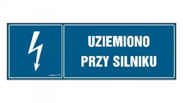 ZNAK - HH050 Uziemiono przy silniku 15 x 5 cm FN - Folia samoprzylepna