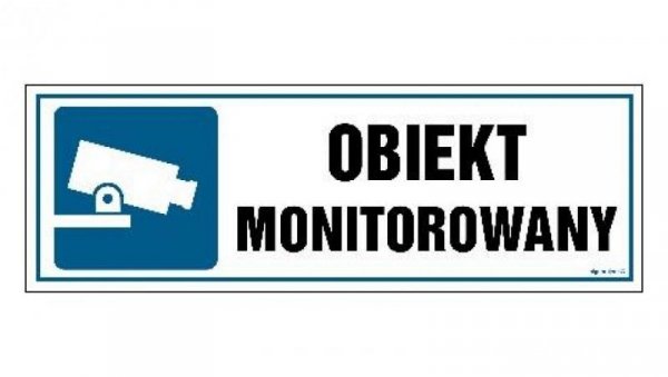 ZNAK - NC023 Obiekt monitorowany 45 x 15 cm FN - Folia samoprzylepna