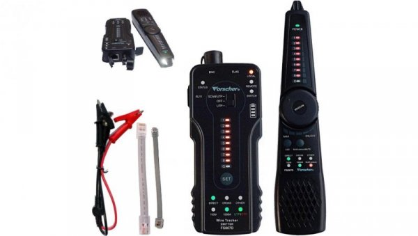 Tester kabli sieciowych RJ45 RJ11 z diodami LED Szukacz par przewodów lokalizator Wire Tracker FORSCHER FS807D