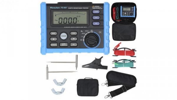 Miernik rezystancji uziemienia tester cyfrowy LCD ze świadectwem wzorcowania FORSCHER FS907