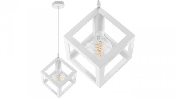 Lampa wisząca TALUS geometryczna kwadrat ZWIS do LED Biała 1x E27 LUMILED