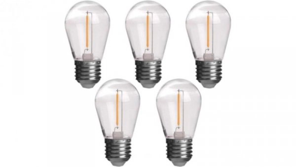 Żarówka LED E27 230V 1W 60lm kula biała ciepła 5 sztuk do girland