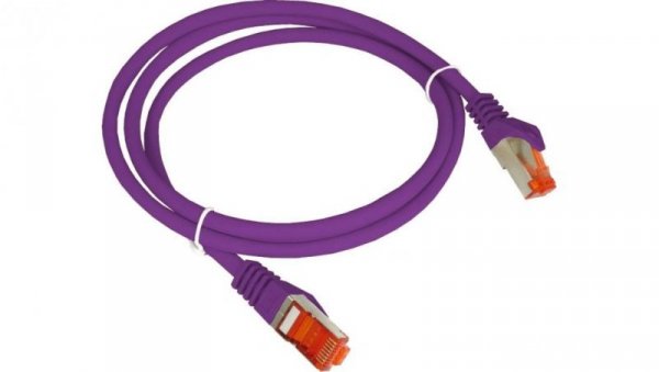 Patch-cord S/FTP kat.6A LSOH fioletowy 0,5m ALANTEC