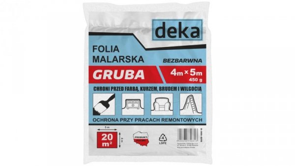 FOLIA MALARSKA GRUBA BEZBARWNA 4*5M 450G