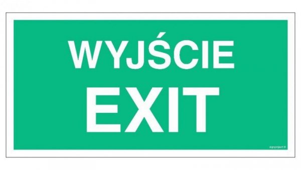 AC001 Wyjście / EXIT 80 x 40 cm FS - Folia samoprzylepna foto.