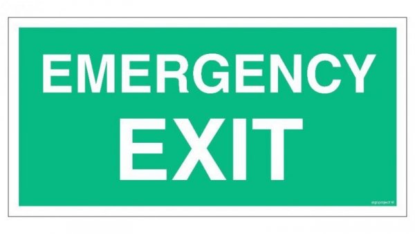 AC002 Emergency EXIT 80 x 40 cm PS - Płyta 1mm foto.