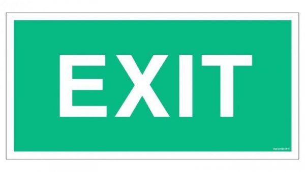 ZNAK - AC004 EXIT 20 x 10 cm KS - Folia podłogowa foto.