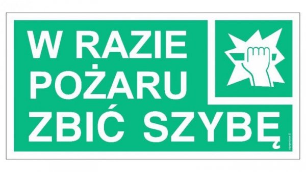 AC040 W razie pożaru zbić szybę 60 x 30 cm FS - Folia samoprzylepna foto.