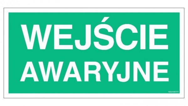 ZNAK - AC050 Wejście awaryjne 100 x 50 cm PS - Płyta 1mm foto.