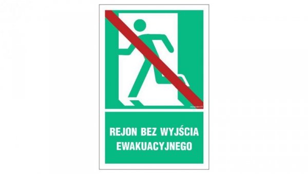 ZNAK - AC053 Wyjście ewakuacyjne lewostronne w dół 100 x 50 cm KS - Folia podłogowa foto.
