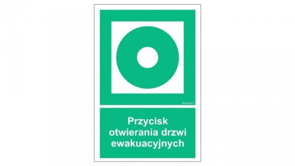 ZNAK - AC073 Przycisk otwierania drzwi ewakuacyjnych 10 x 15 cm KS - Folia podłogowa foto.