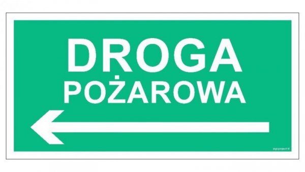 AC077 Droga pożarowa w lewo 100 x 50 cm PS - Płyta 1mm foto.