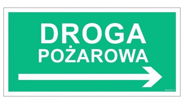 ZNAK - AC077 Droga pożarowa w lewo 100 x 50 cm KS - Folia podłogowa foto.